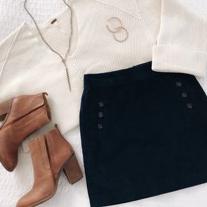 Banana Republic Corduroy Mini Skirt in Navy